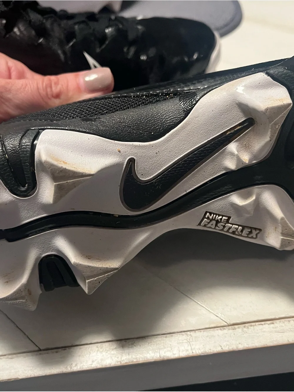 Nike Kids Black Sneakers with White Swoosh